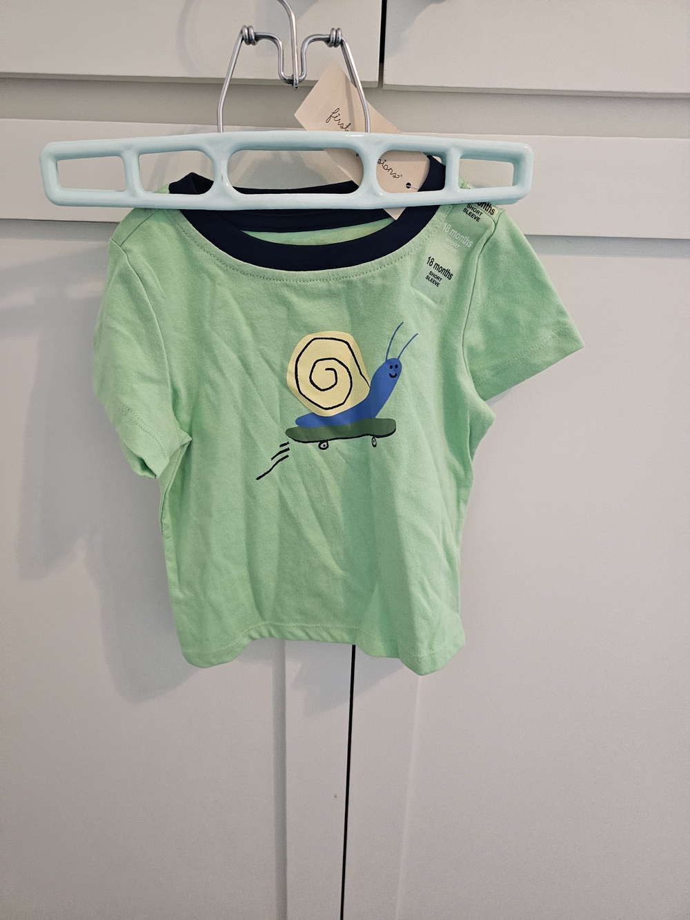 First Impressions Light Green Snail Skateboard Graphic Tee